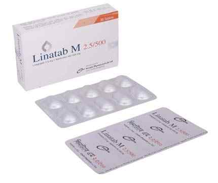 Tab. Linatab M 2.5 mg + 500 mg