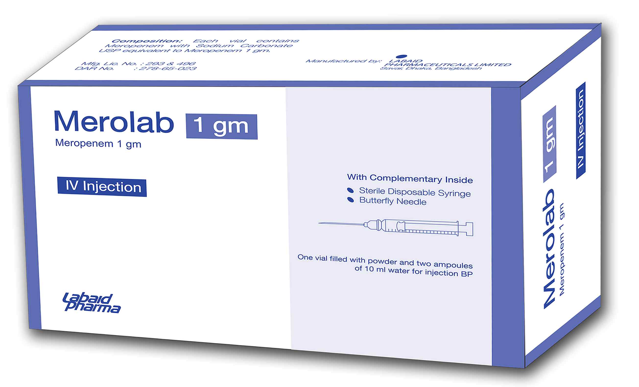 Inj. Merolab 1 1 gm / vial