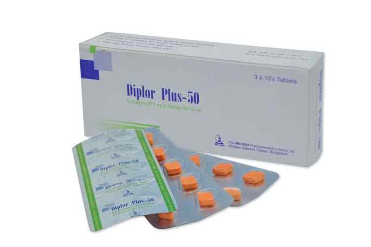 Tab. Diplor Plus 5 + 50 mg