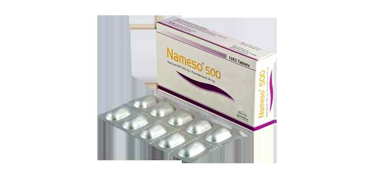 Tab. Nameso 500 500 mg + 20 mg