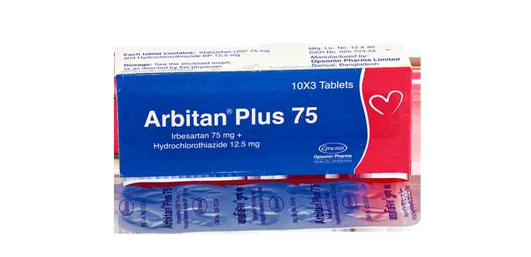 Tab. Arbitan Plus 12.5 mg + 75 mg