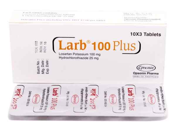 Tab. Larb Plus 100 25 mg + 100 mg