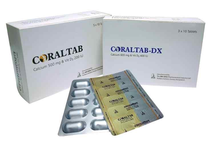 Tab. Coraltab 500 mg + 200 IU