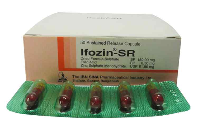 Cap.                     Ifozin-SR 150 mg + 0.5 mg