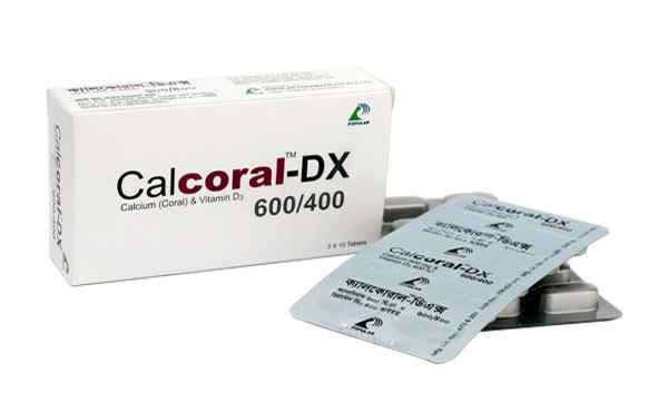 Tab. Calcoral-DX 600 mg + 400 IU