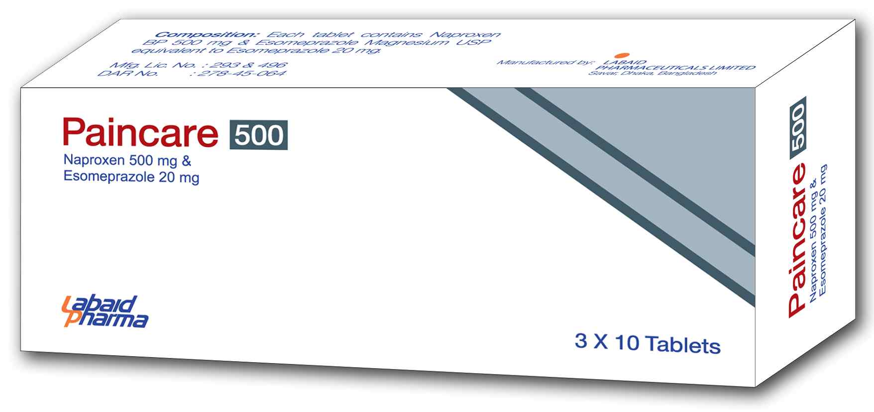 Tab. Paincare 500 500 mg + 20 mg