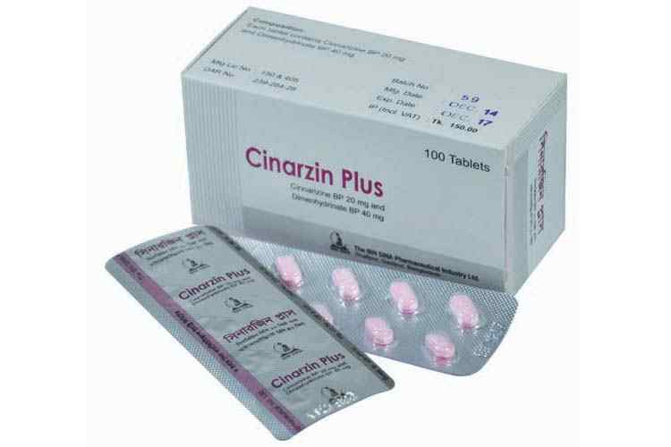 Tab. Cinarzin Plus 20 mg + 40 mg